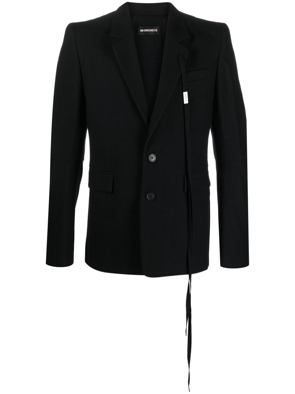 Ann Demeulemeester Nathan 拉绒羊毛单排扣西装夹克 - 黑色