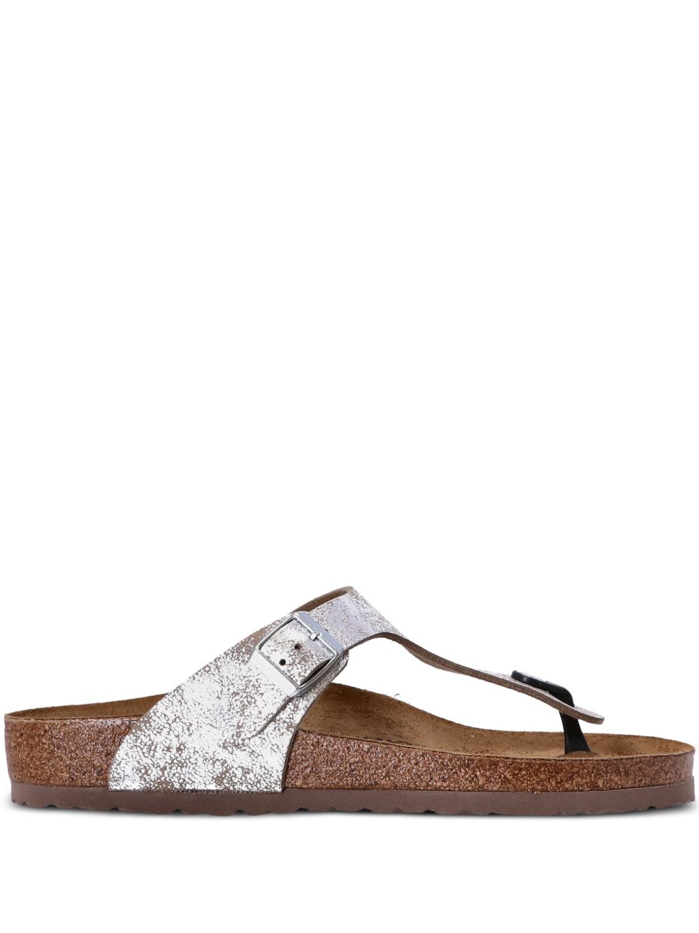 Birkenstock Gizeh Birko-Flor 金属感人字拖 - 银色