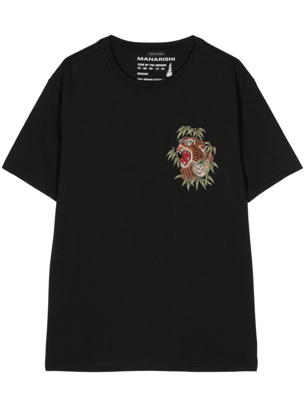 Maharishi Tiger 刺绣棉T恤 - 黑色