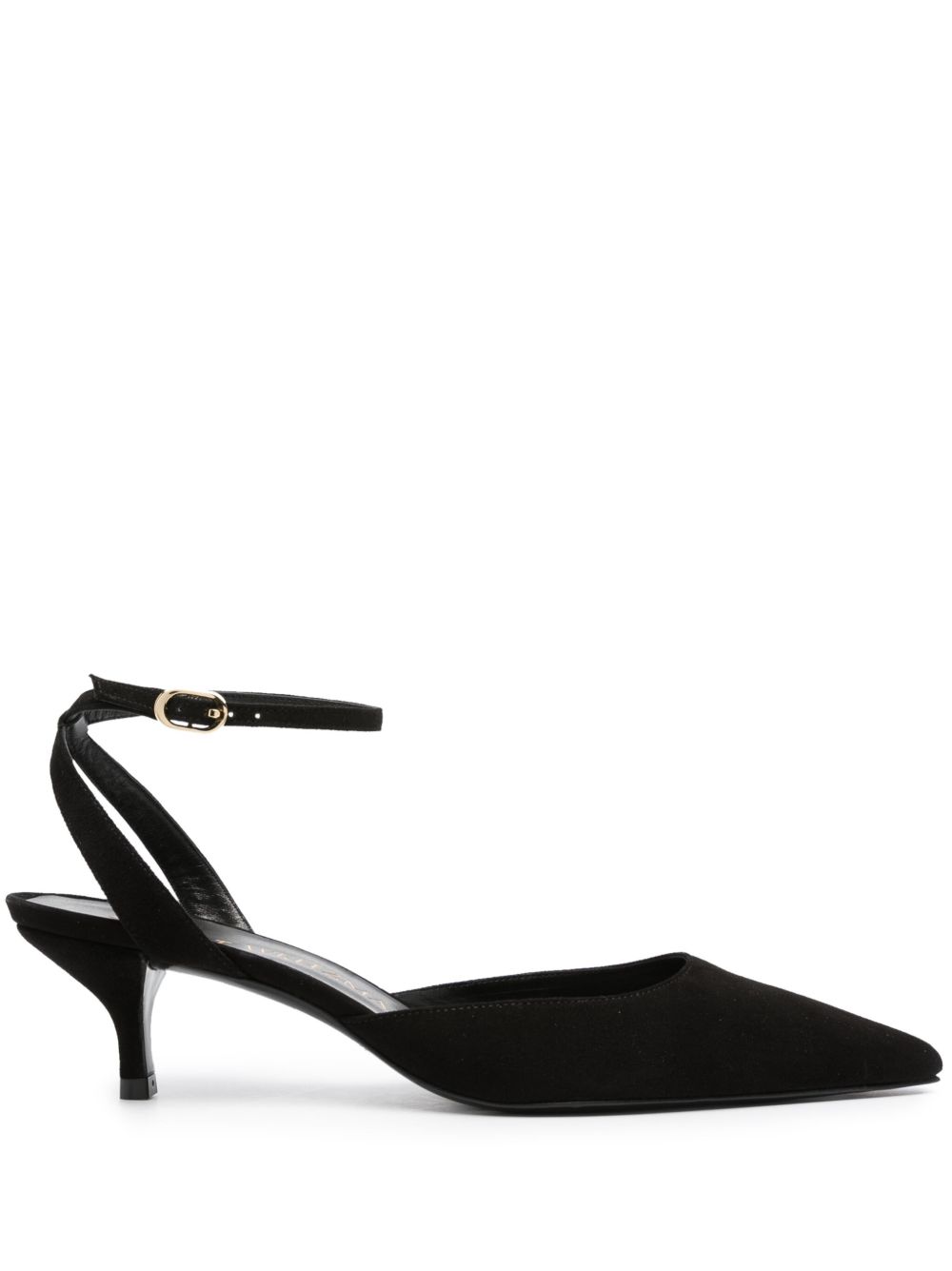 Stuart Weitzman Barelythere 绒面皮低跟鞋 - 黑色