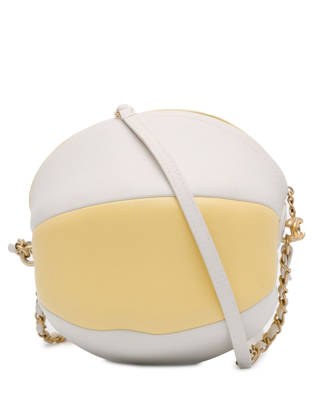 CHANEL Pre-Owned Coco Beach Ball 小牛皮单肩包（2019年典藏款） - 白色