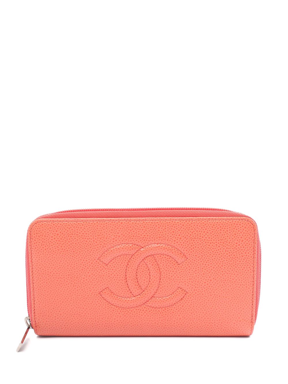 CHANEL Pre-Owned CC 缝线长款钱包（2012-2013年典藏款） - 粉色