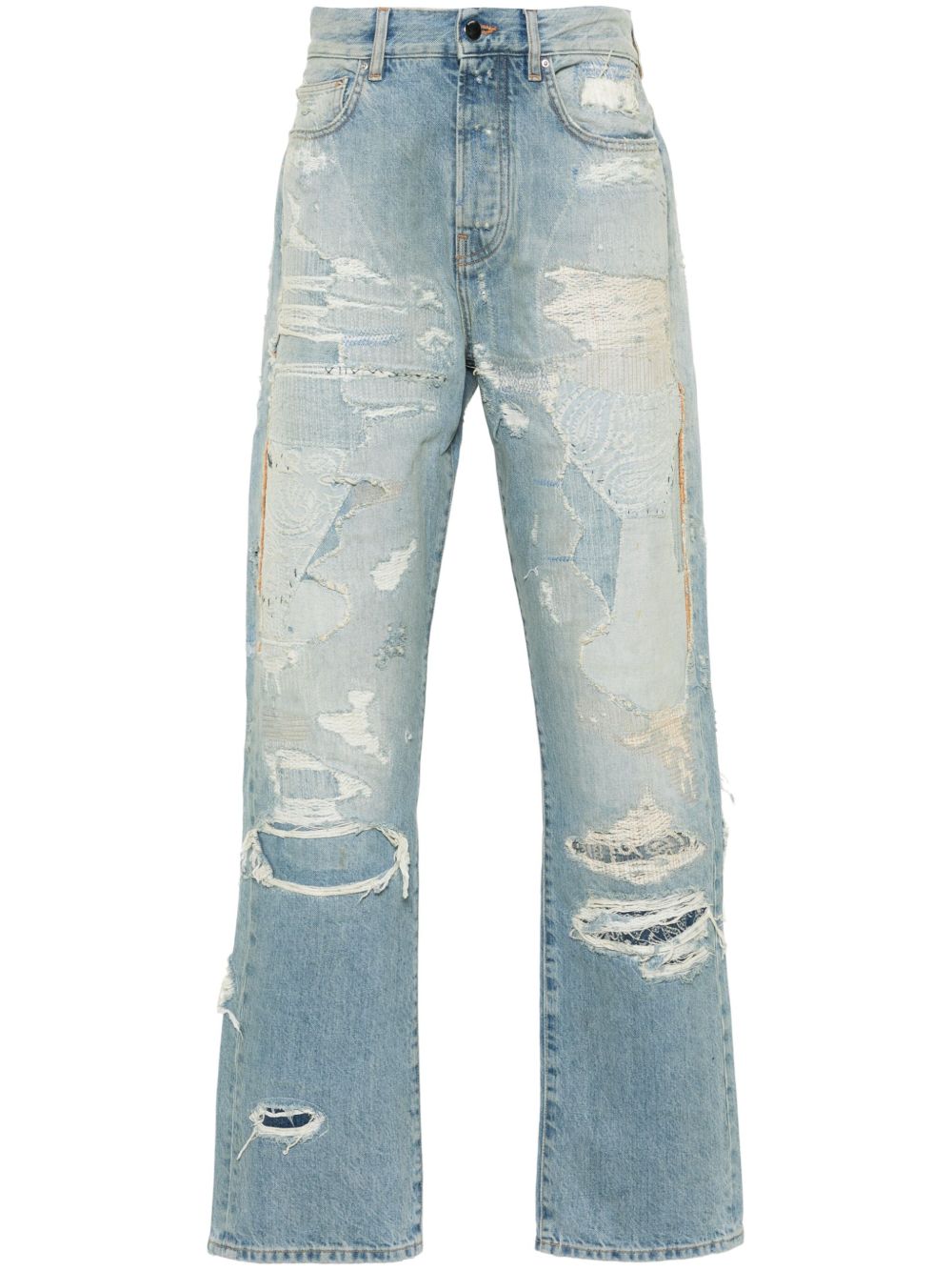 AMIRI Repaired 直筒牛仔裤 - 蓝色