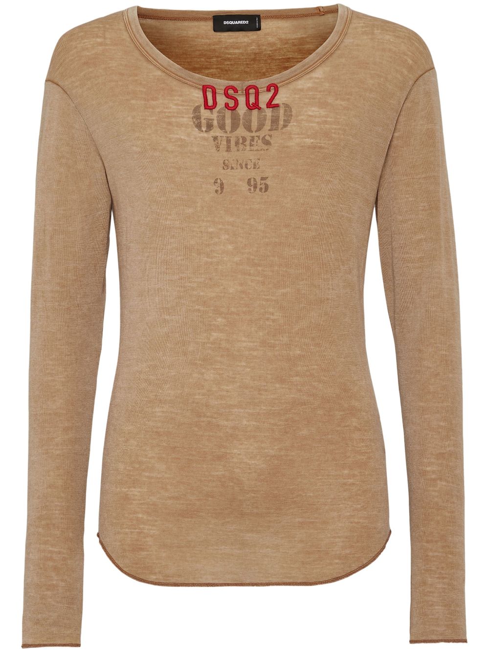DSQUARED2 logo印花长袖上衣 - 中性色