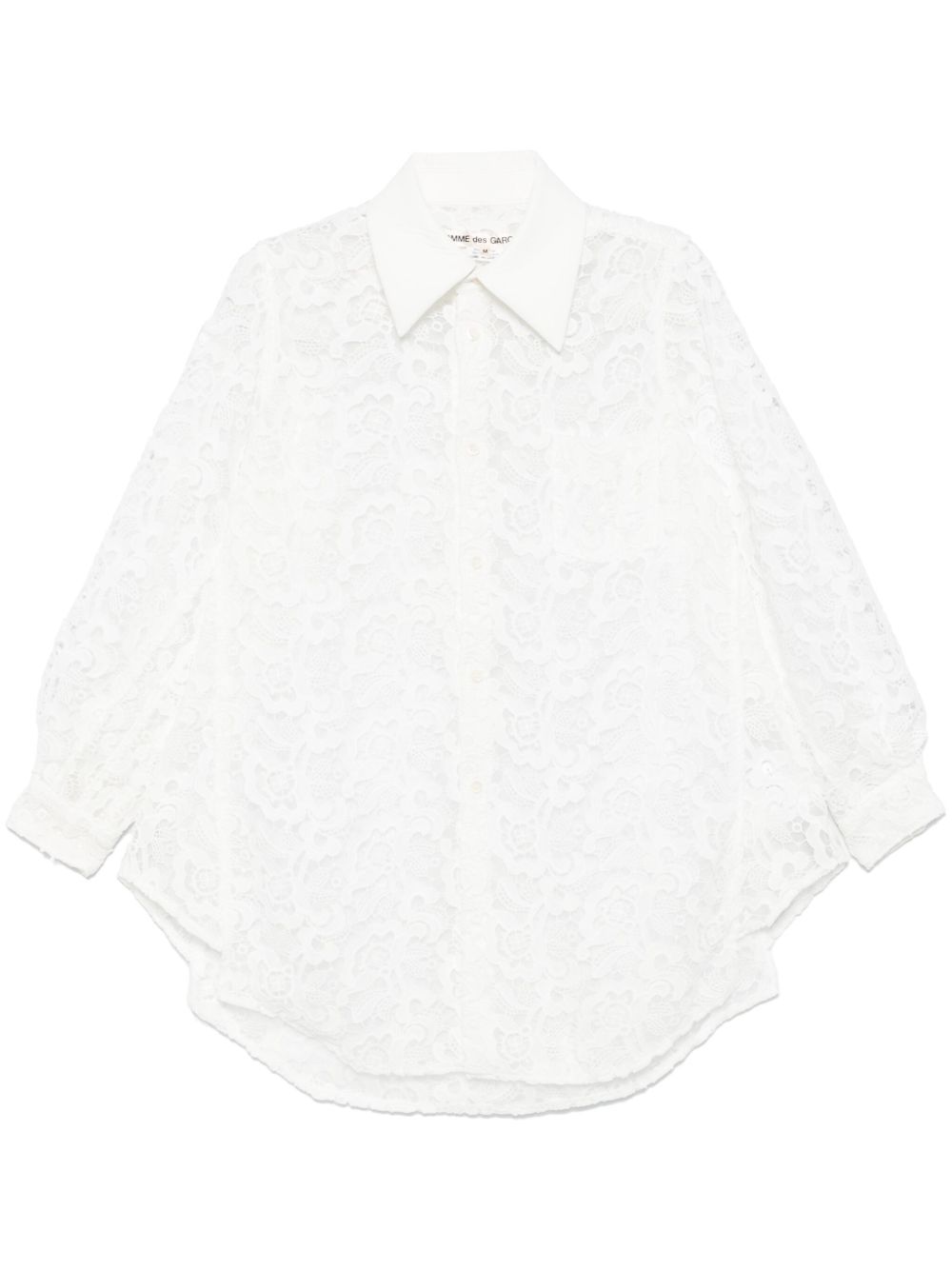 Comme Des Garçons 凸花蕾丝衬衫 - 白色