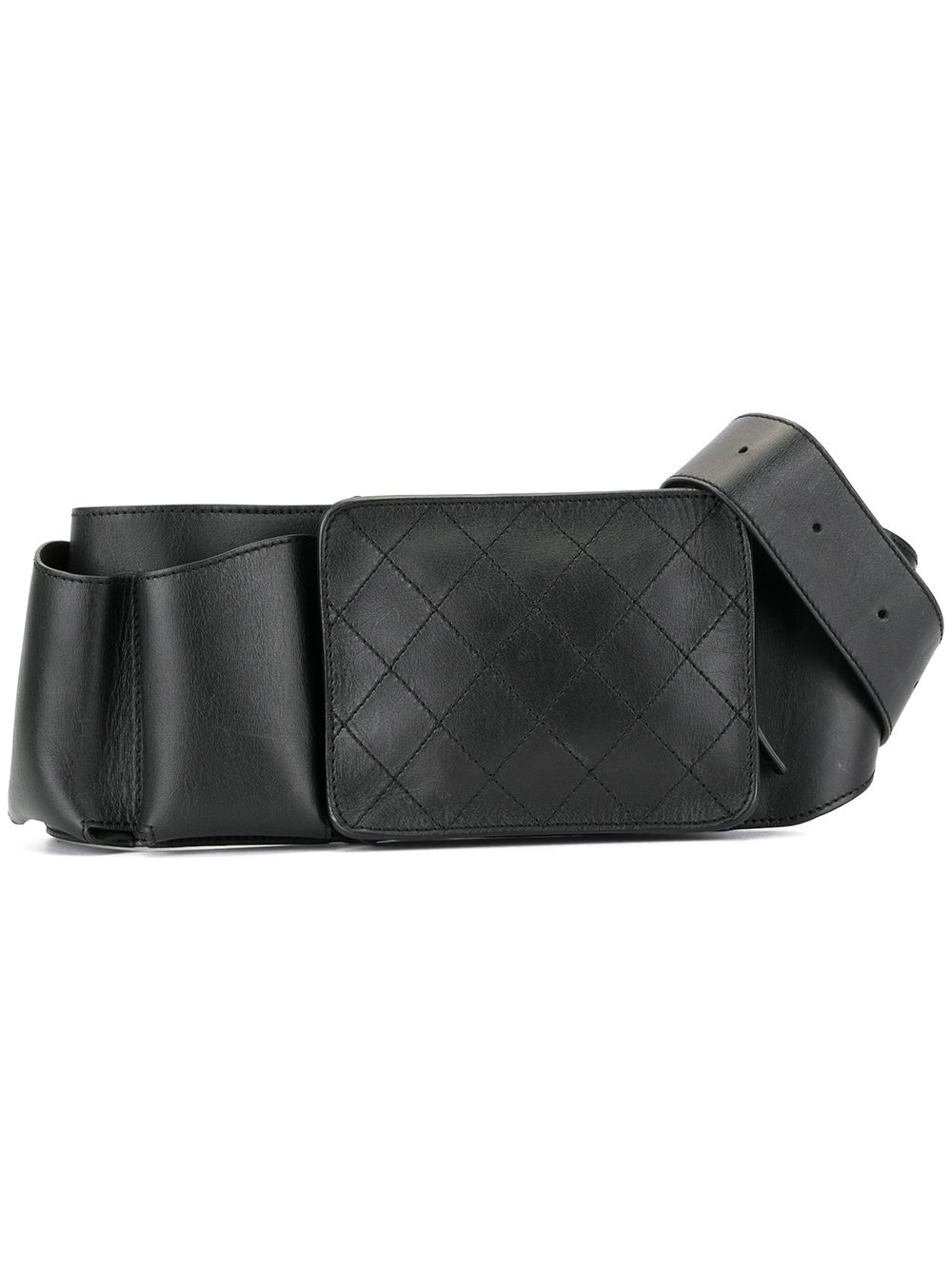CHANEL Pre-Owned Uniform绗缝腰包 - 黑色