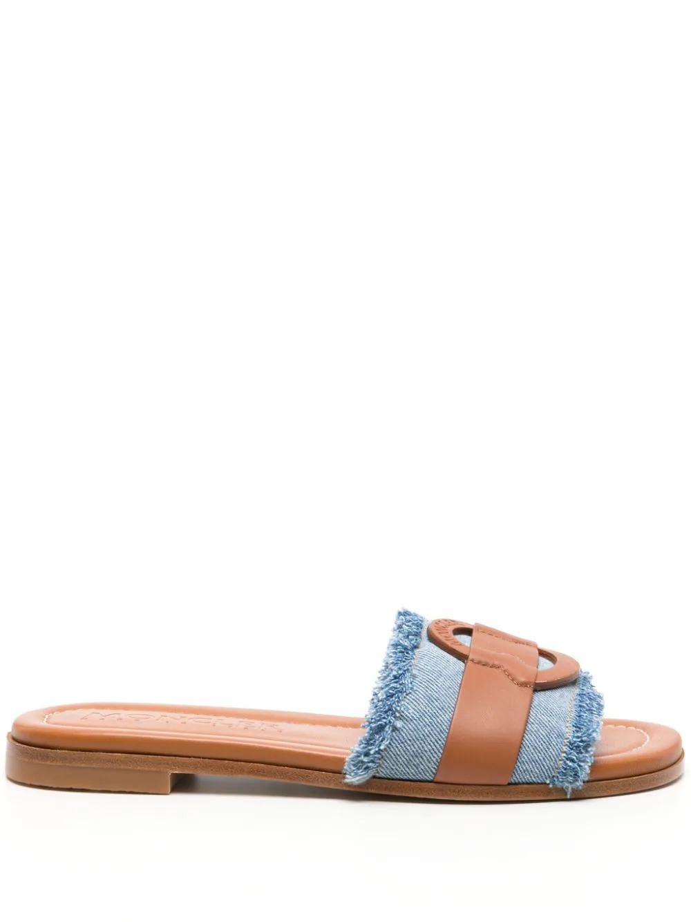 Moncler Bell Denim Slides