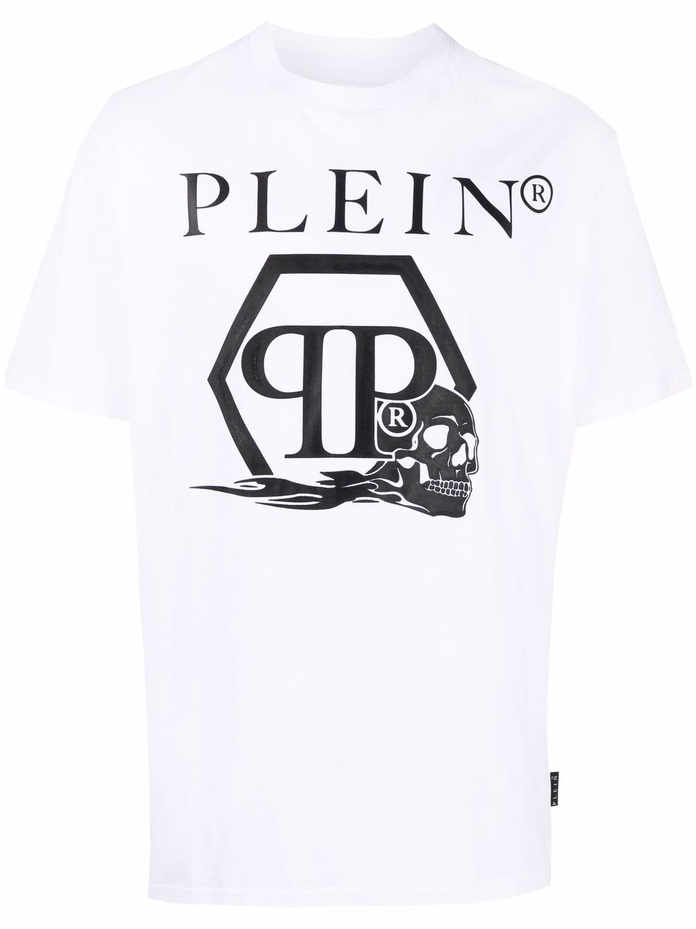 Philipp Plein logo骷髅头印花T恤 - 白色