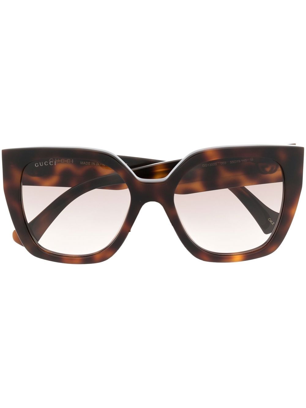 Gucci Eyewear 玳瑁纹方框太阳眼镜 - 褐色