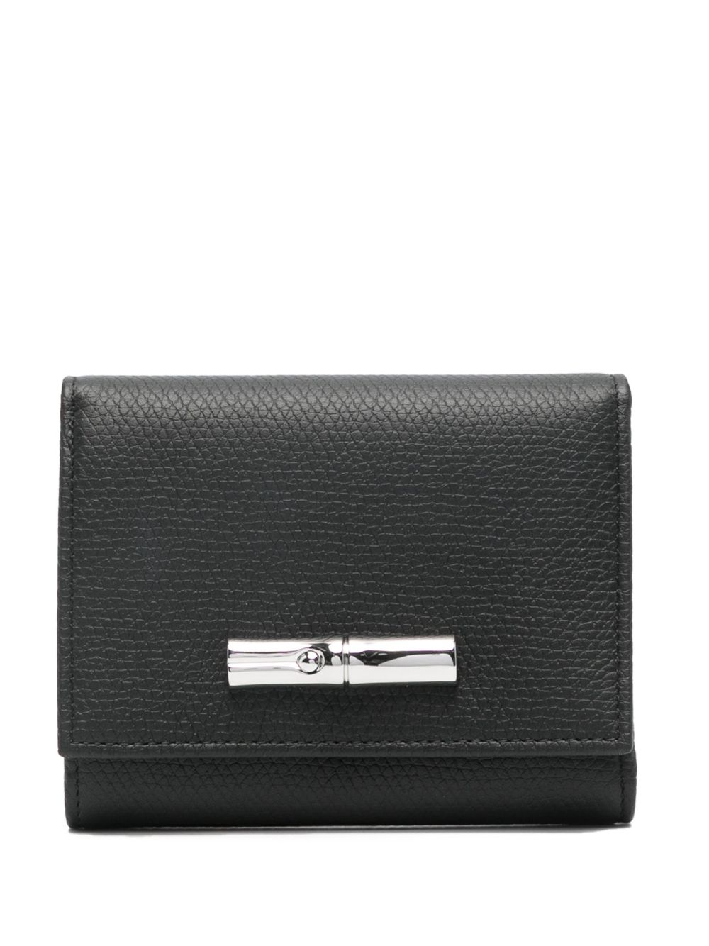 Longchamp Roseau 皮质钱包 - 黑色