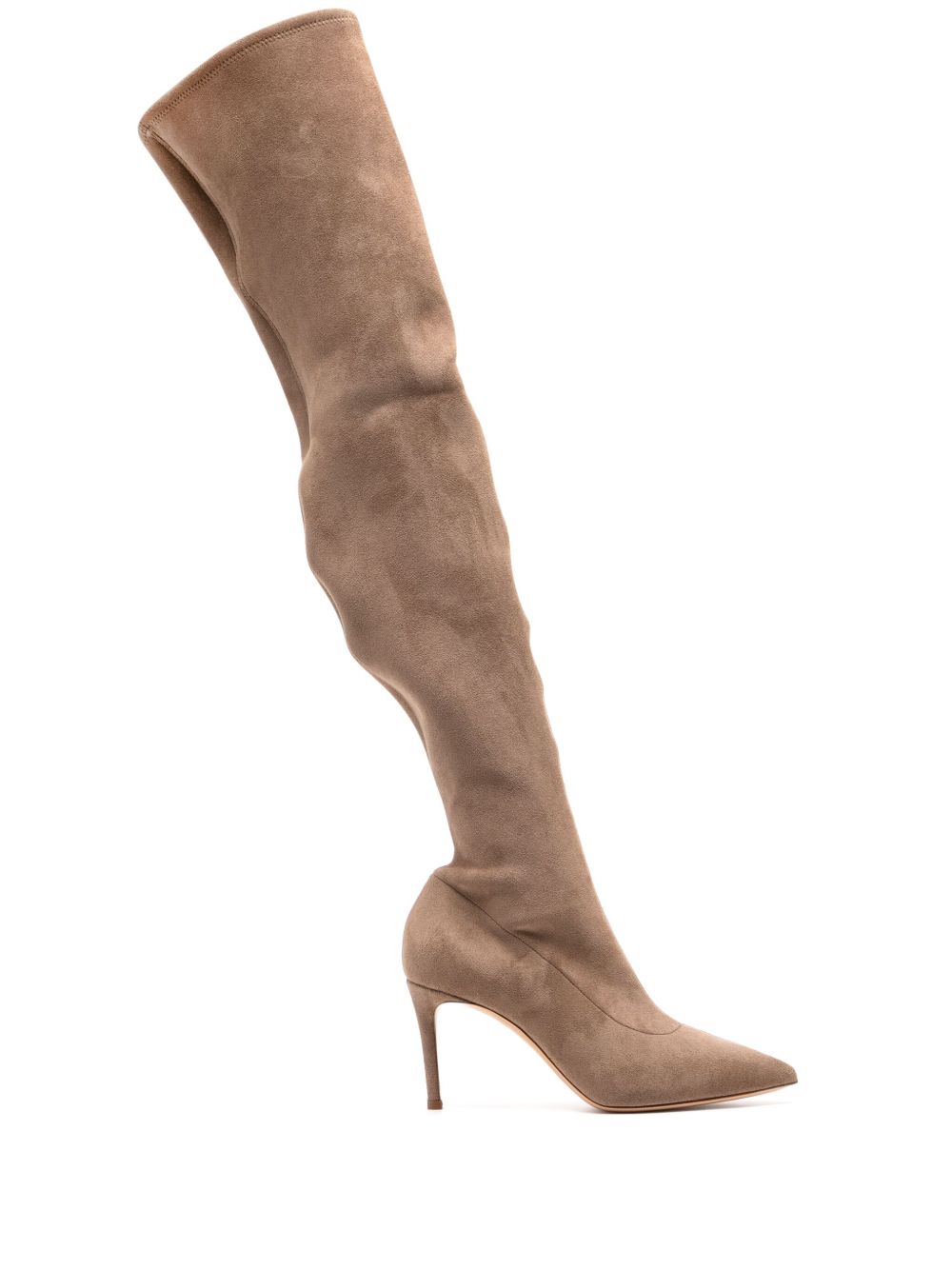 Casadei Julia 高跟过膝靴（10厘米） - 褐色