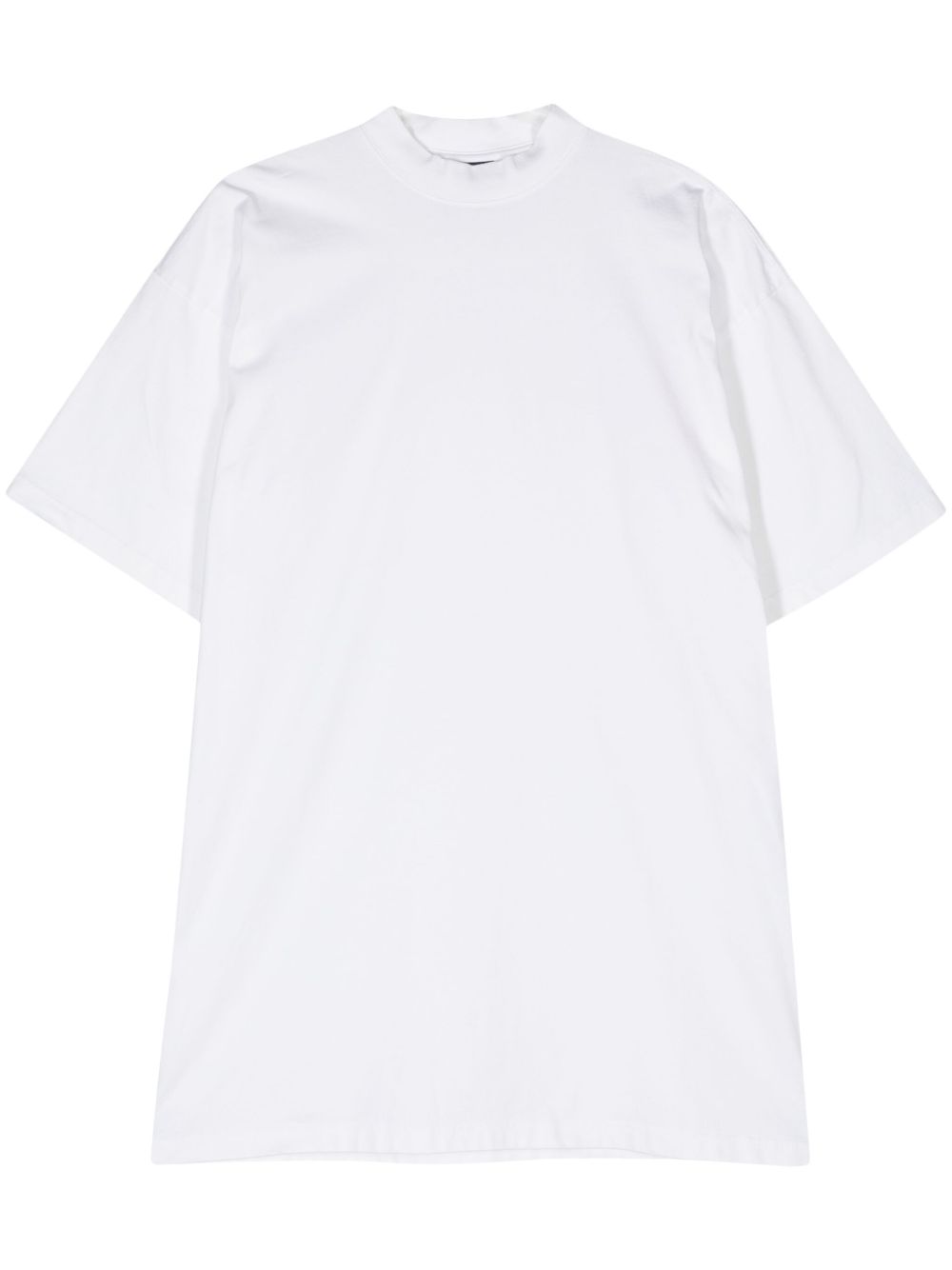 Balenciaga logo印花棉T恤式连衣裙 - 白色