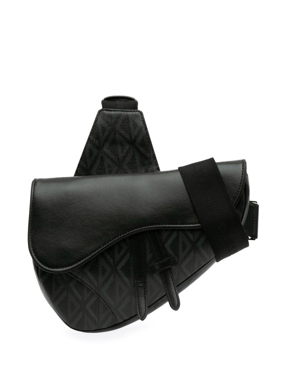 Christian Dior Pre-Owned CD Diamond Saddle 斜挎包（2023年典藏款） - 黑色