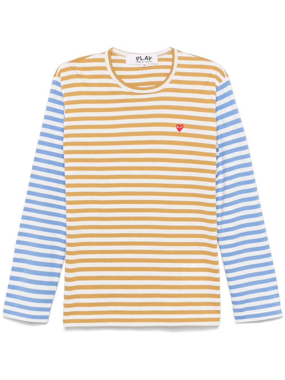Comme Des Garçons Play 条纹长袖T恤 - 蓝色