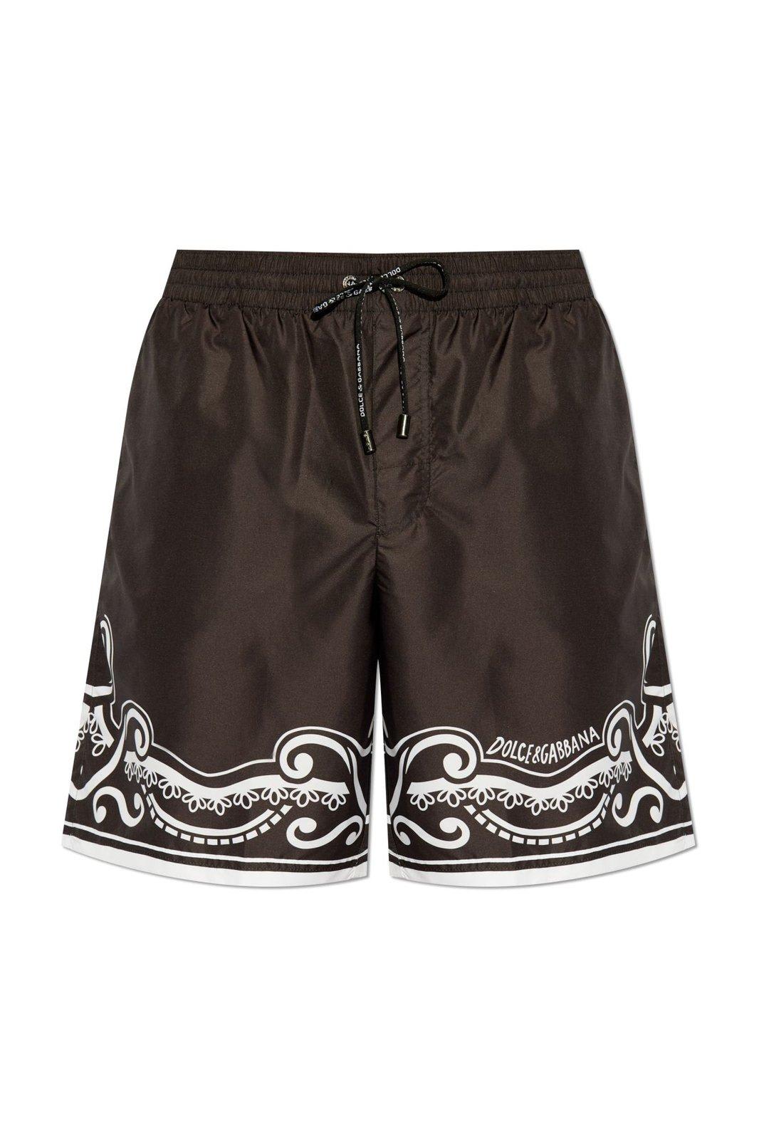 Dolce & Gabbana Bandanna Printed Mid-length Swim Trunks
