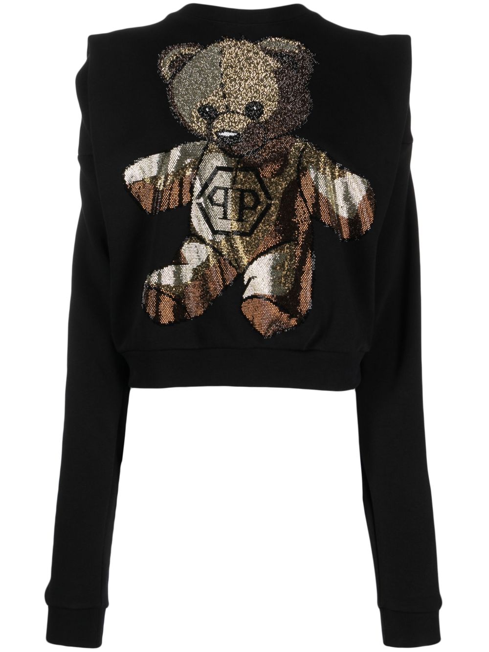 Philipp Plein 晶饰圆领卫衣 - 黑色