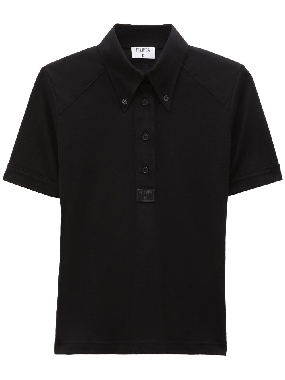 Filippa K 标贴密织polo领上衣 - 黑色