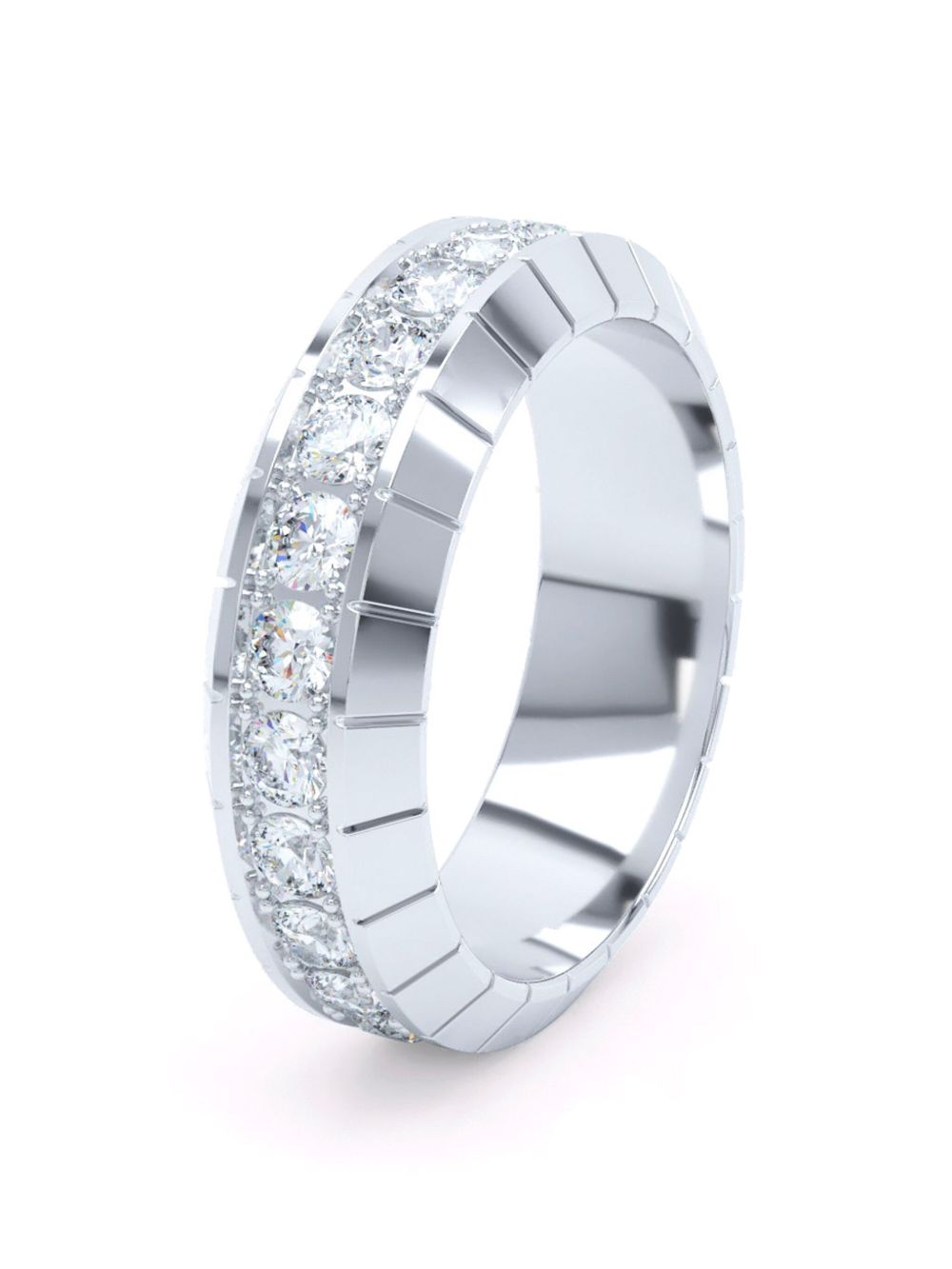 LOEV Eternity 18K白金钻石戒指 - 白色