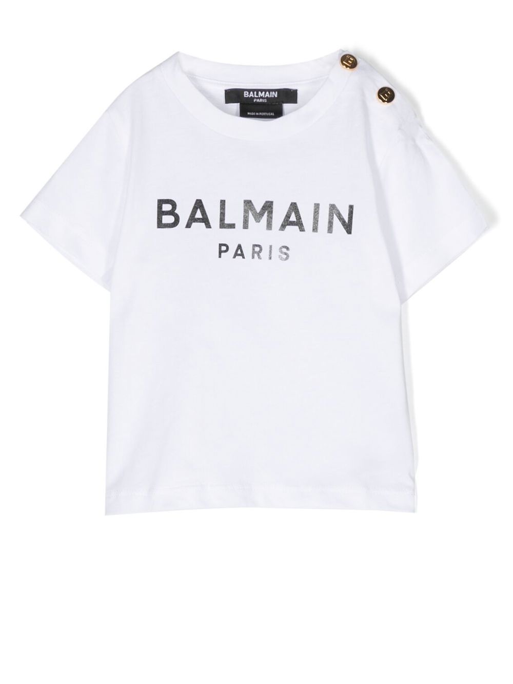 Balmain Kids logo印花短袖T恤 - 白色