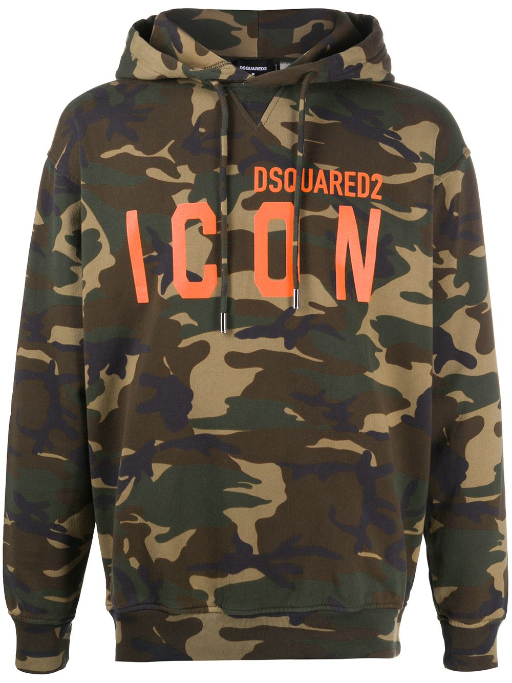DSQUARED2 logo印花迷彩连帽衫 - 绿色