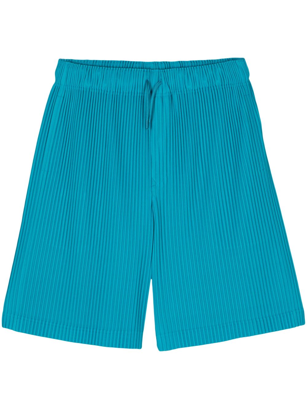 Homme Plissé Issey Miyake 细褶百慕大短裤 - 蓝色