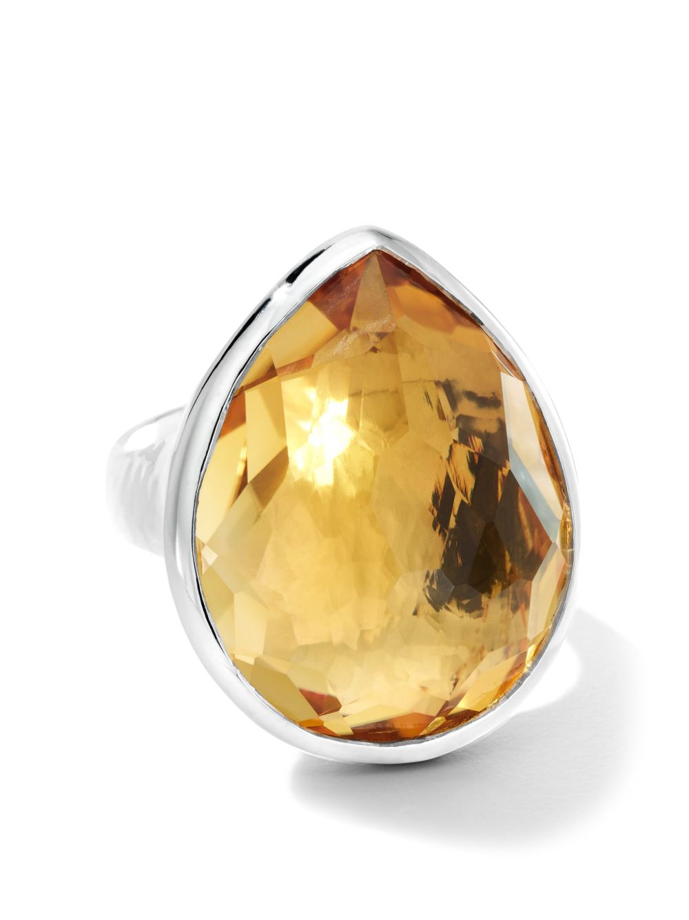 IPPOLITA Rock Candy® 泪滴形黄晶戒指 - 银色