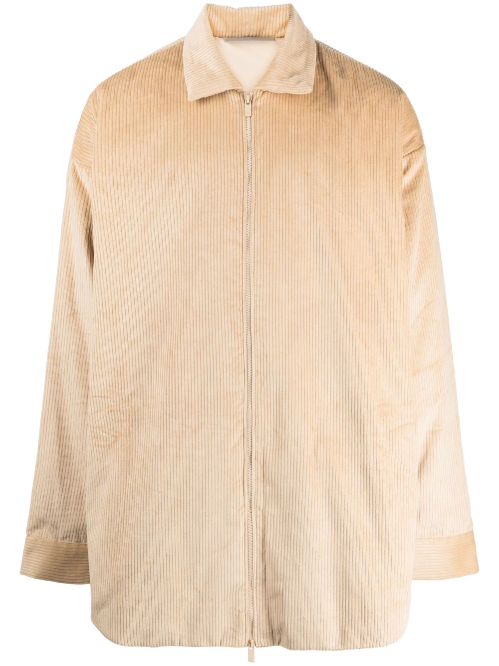 FEAR OF GOD ESSENTIALS 灯芯绒拉链衬衫式夹克 - 褐色