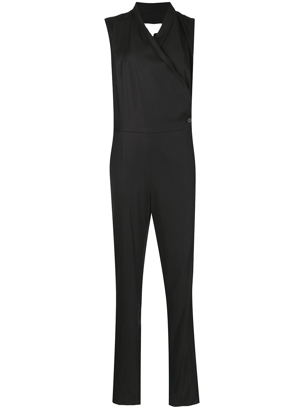 Maison Martin Margiela Pre-Owned 马丁·马吉拉时装屋 裹身式无袖连体长裤 - 黑色