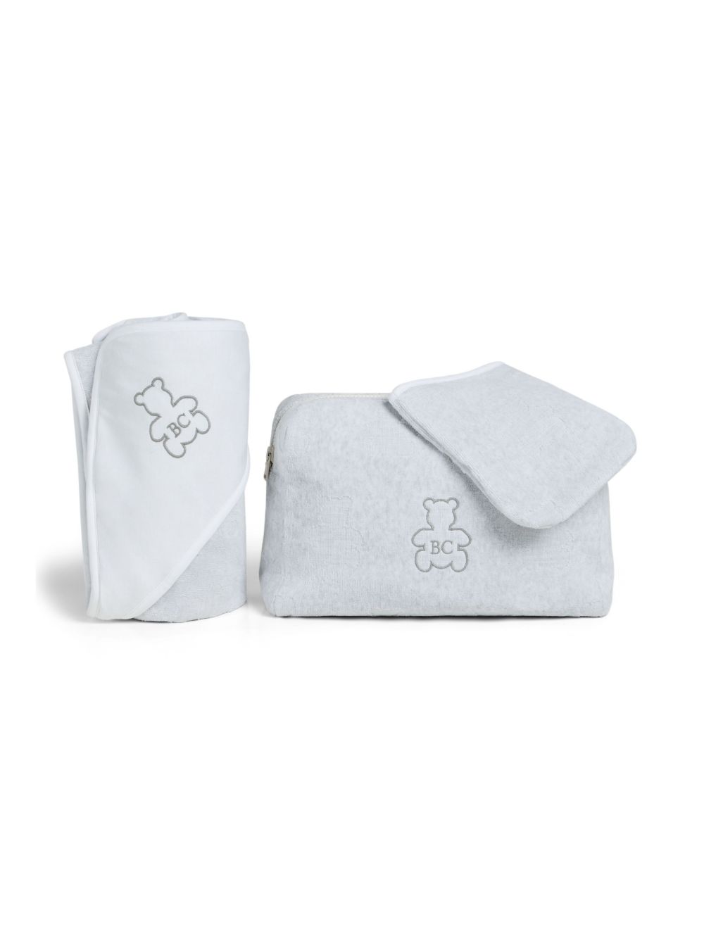 Brunello Cucinelli Kids Bernie 棉毛巾布浴室套装 - 灰色