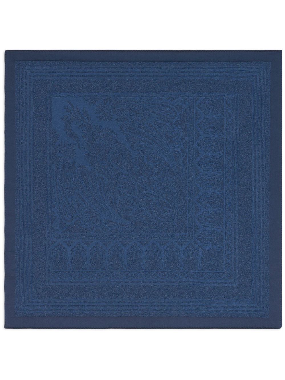 ETRO 佩斯理印花真丝混纺口袋方巾 - 蓝色