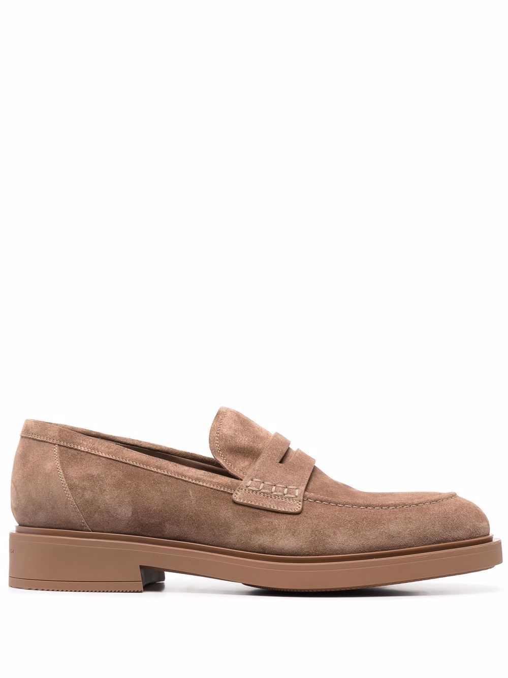 Gianvito Rossi 圆头乐福鞋 - 褐色