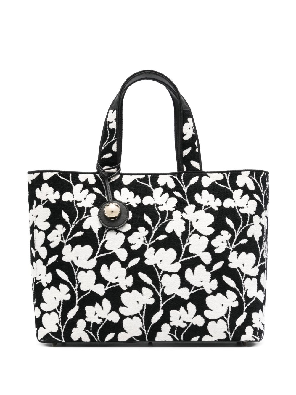 Furla 花卉图案托特包 - 黑色
