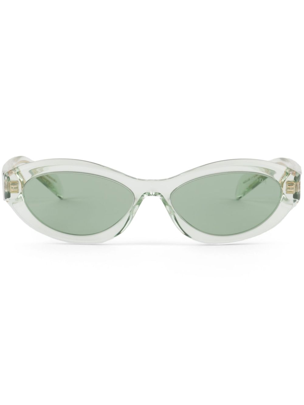 Prada Eyewear Symbole 椭圆形镜框太阳眼镜 - 绿色