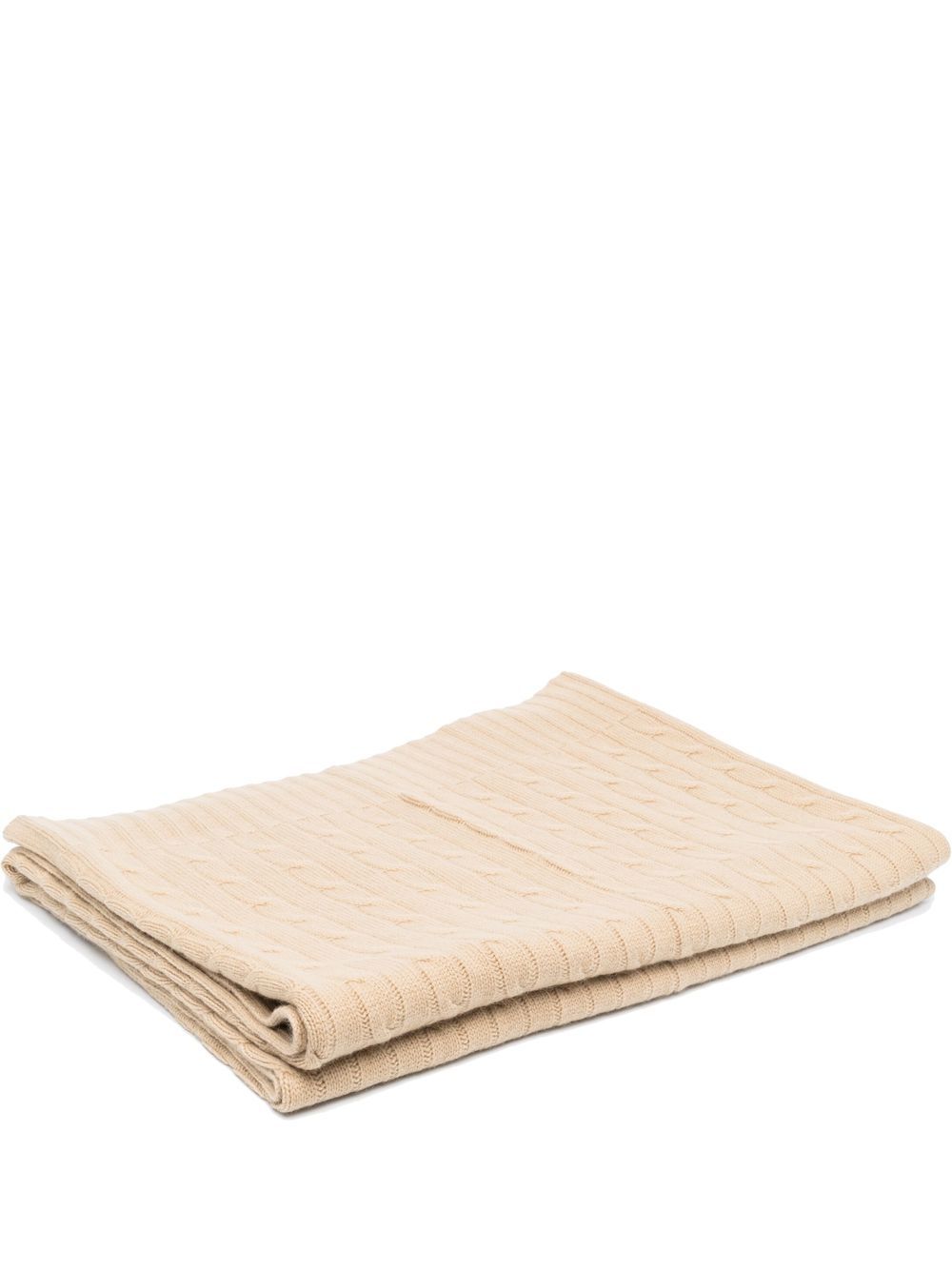 Ralph Lauren Home 粗绞花针织羊绒毯子（60厘米x 60厘米） - 中性色