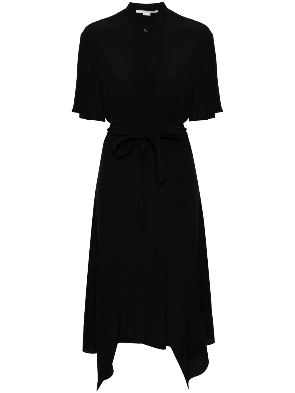 Stella McCartney Iconics 绉纱不对称连衣裙 - 黑色