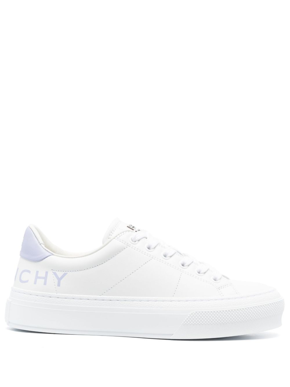 Givenchy logo印花皮质运动鞋 - 白色