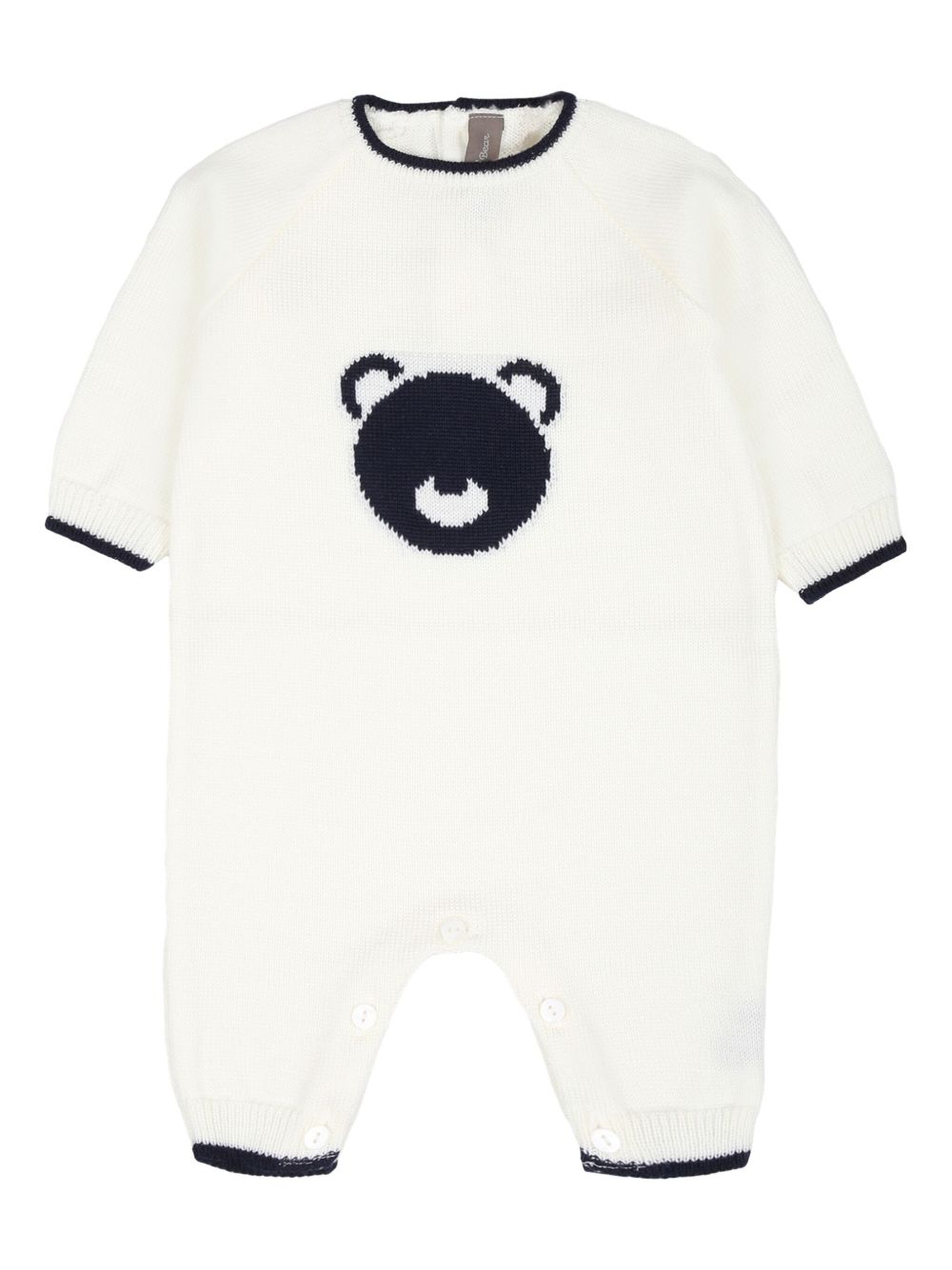 Little Bear 小熊图案连体短裤 - 白色