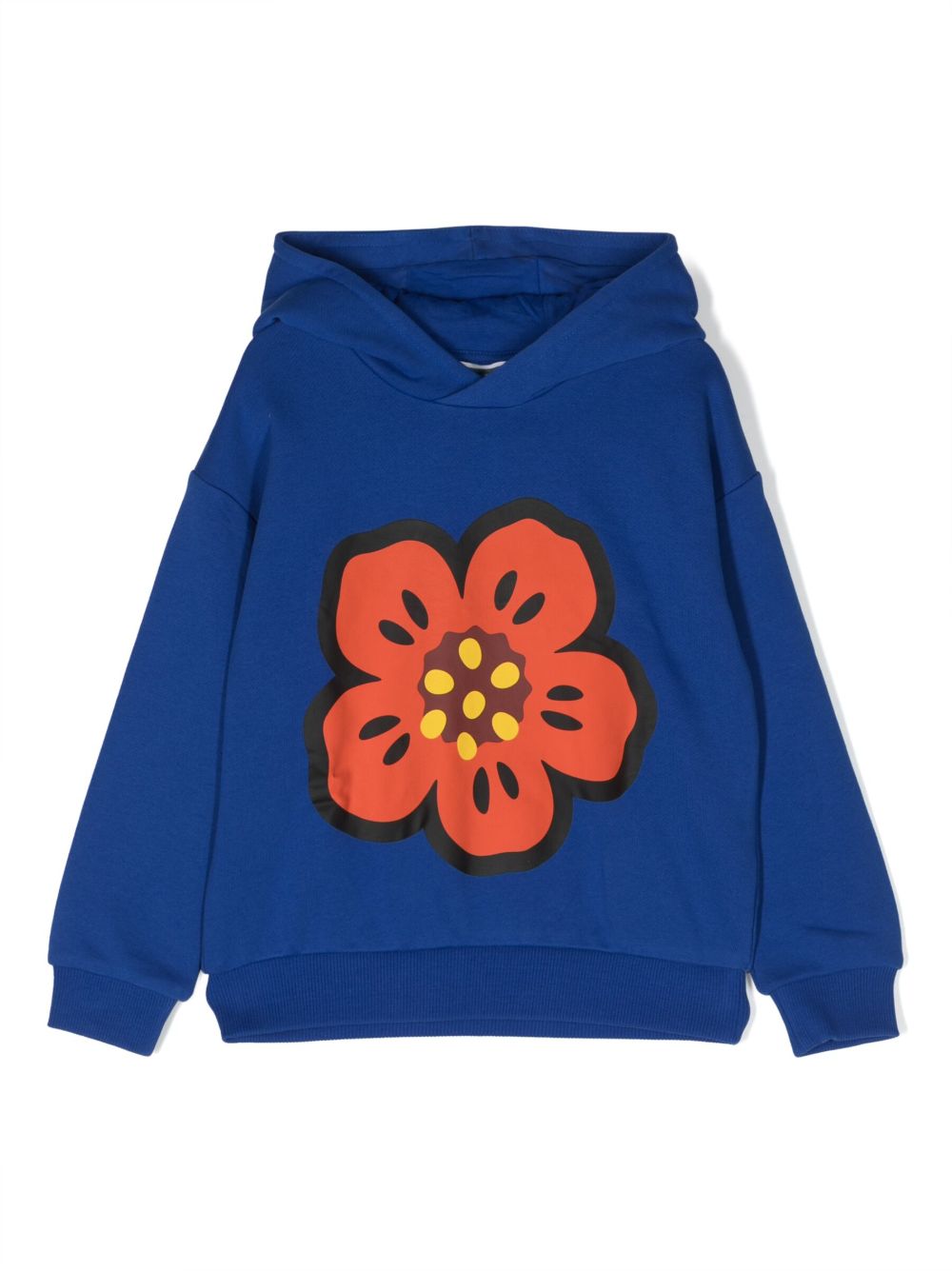 Kenzo Kids Boke Flower 贴花棉连帽衫 - 蓝色