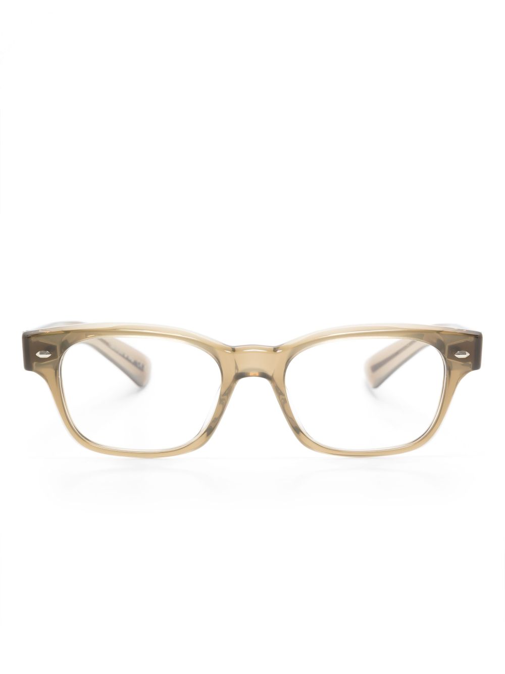 Oliver Peoples 透明长方形框眼镜 - 绿色