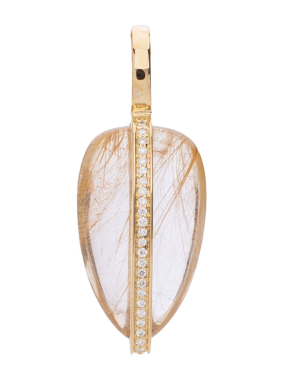 By Pariah 14k yellow gold quartz and diamond pendant - 褐色