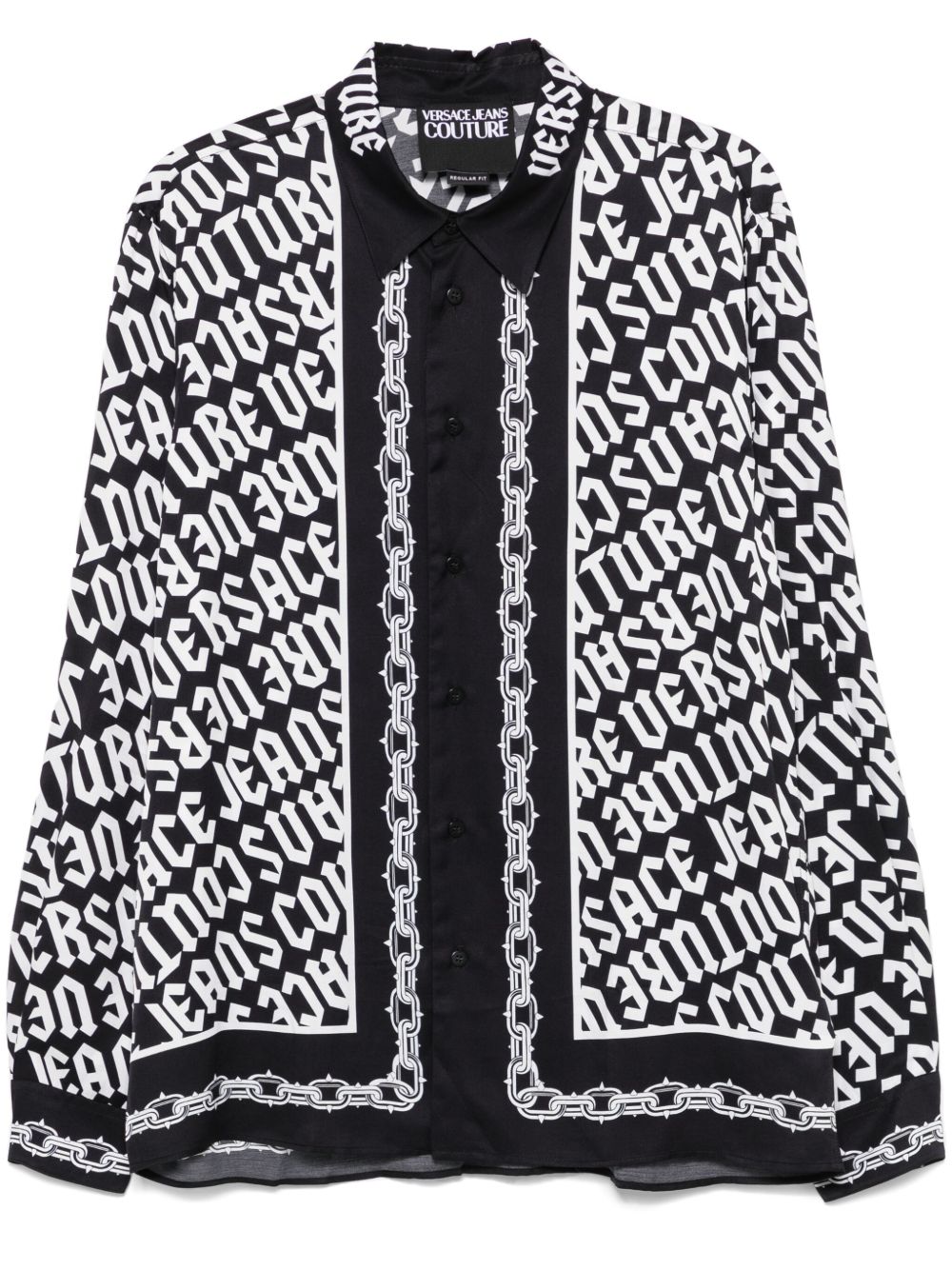 Versace Jeans Couture 经典logo印花衬衫 - 黑色