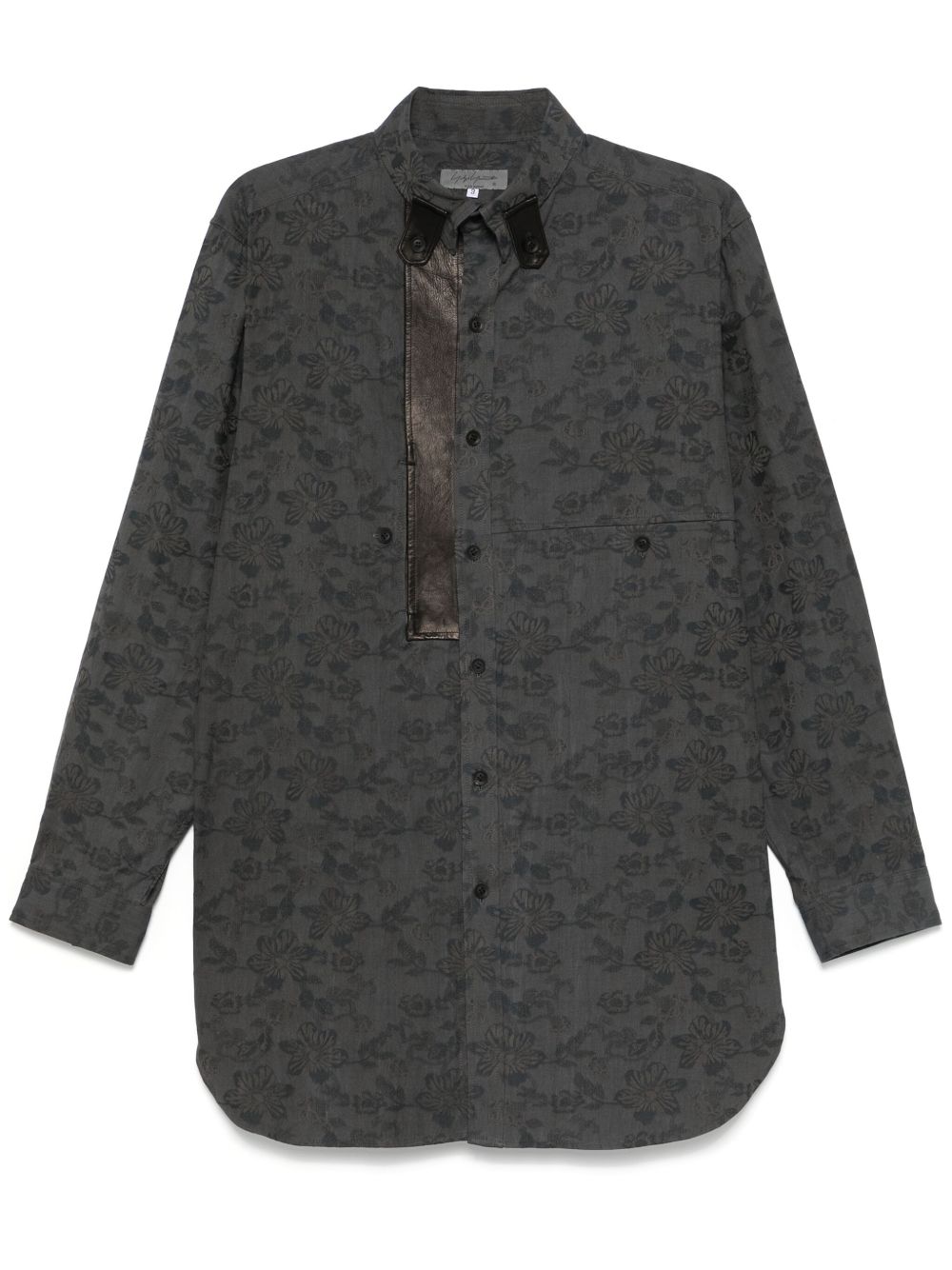 Yohji Yamamoto 花卉提花衬衫 - 蓝色