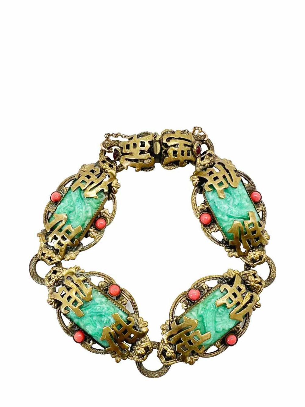 Jennifer Gibson Jewellery Antique Neiger Brothers Chinoiserie Dragon Bracelet 1920s - 金色