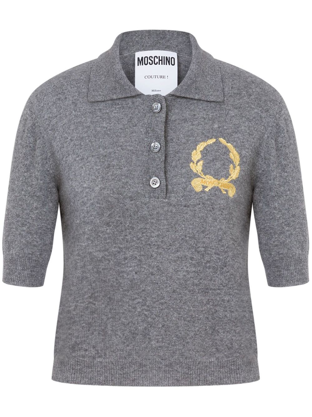 Moschino 刺绣polo衫 - 灰色