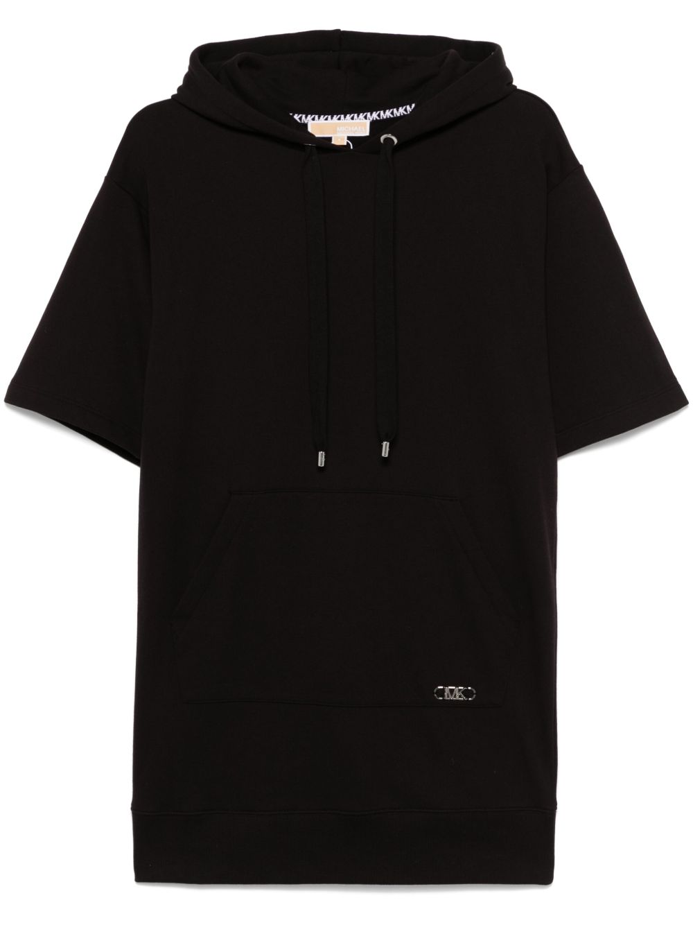 Michael Michael Kors 棉迷你兜帽连衣裙 - 黑色