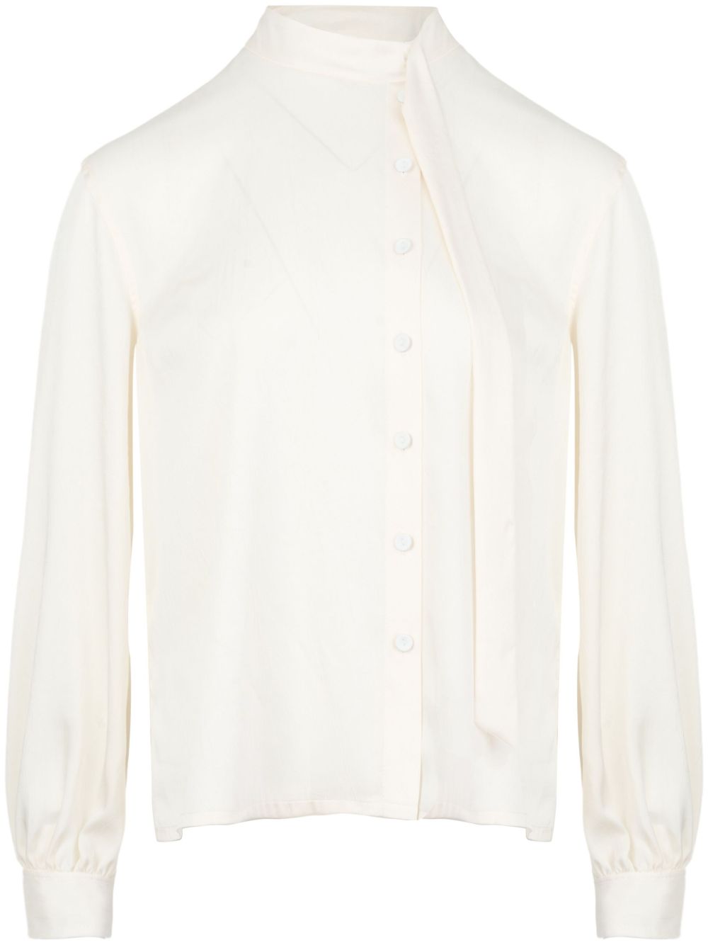 Ports 1961 围巾细节长袖衬衫 - 白色
