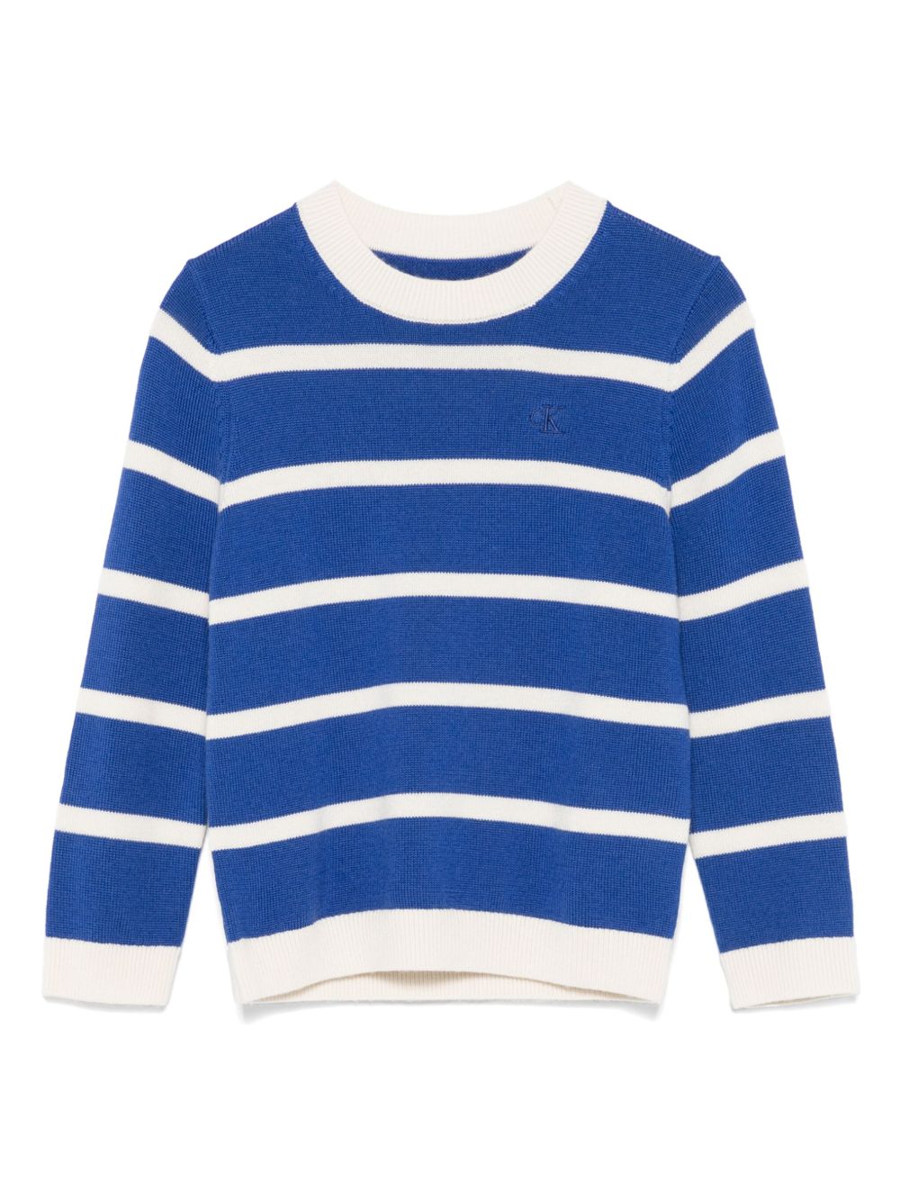 Calvin Klein Kids 条纹毛衣 - 蓝色