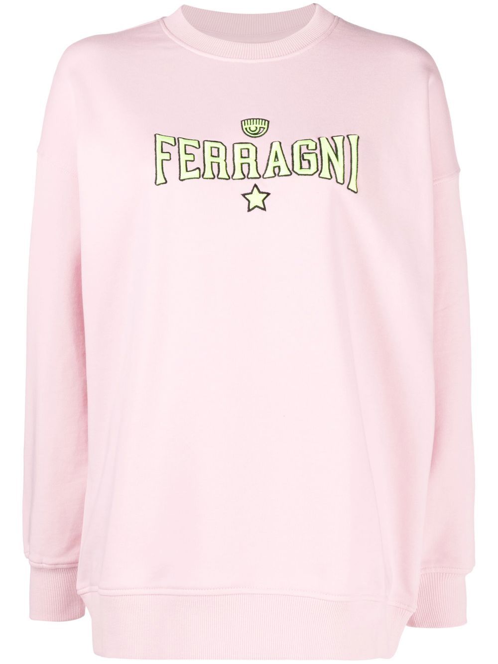 Chiara Ferragni logo刺绣卫衣 - 粉色