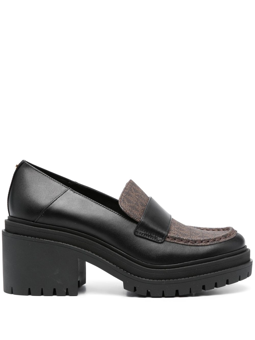 Michael Michael Kors Rocco 高跟经典logo印花乐福鞋 - 黑色