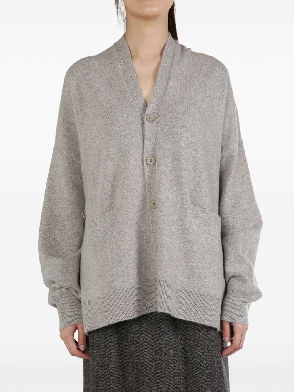 extreme cashmere cashmere cardigan - 灰色